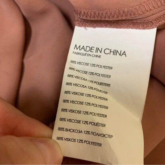 Club Monaco XL Blush Pink Tie Neck Blouse Long Sleeve Minimalist Chic Workwear - Picture 6 of 6